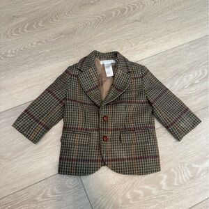 Janie and Jack Brown Plaid Blazer